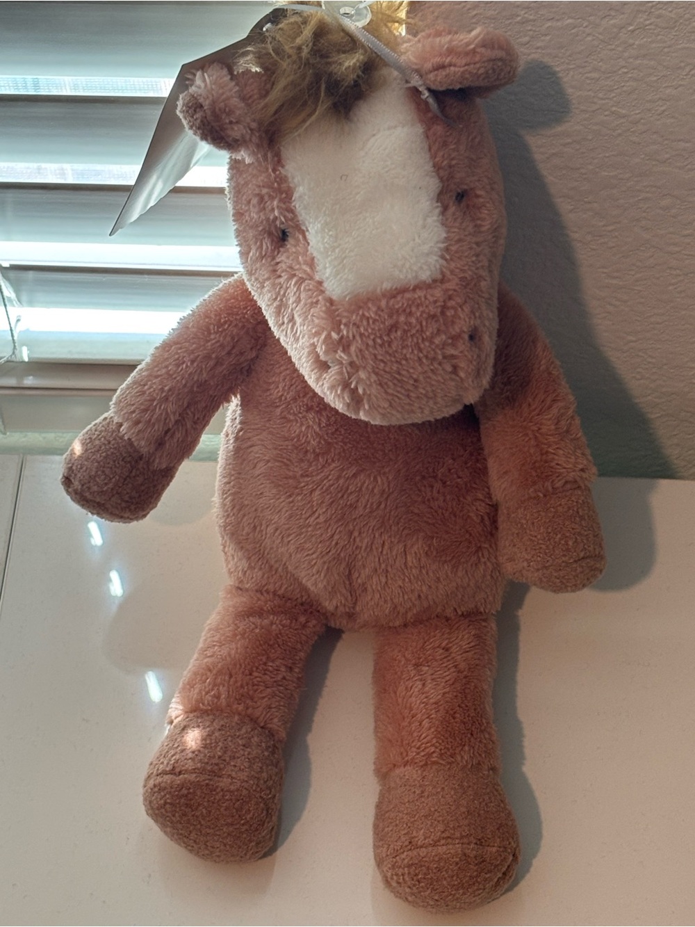 cloud island Plush Brown Horse with White Face Patch